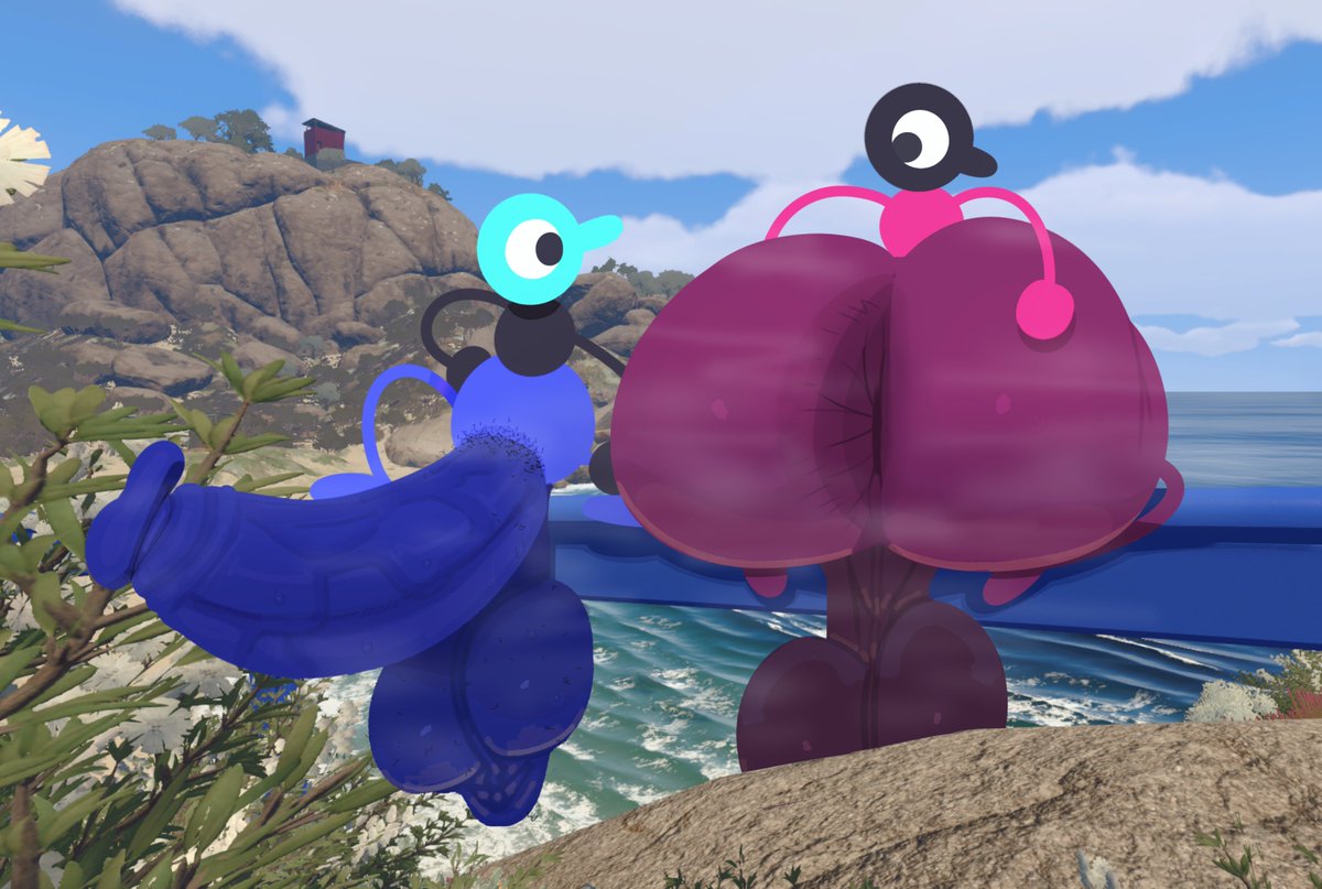 BadaBoomey's tweet photo. Big walk is so fun guys, i genuinely have been waiting for this game since its first announcement, got to play it with my friends and honestly is just very pretty!!! 

oh and also i drew porn of my lil guy and my boyfriend's https://t.co/AshhQtFPSU