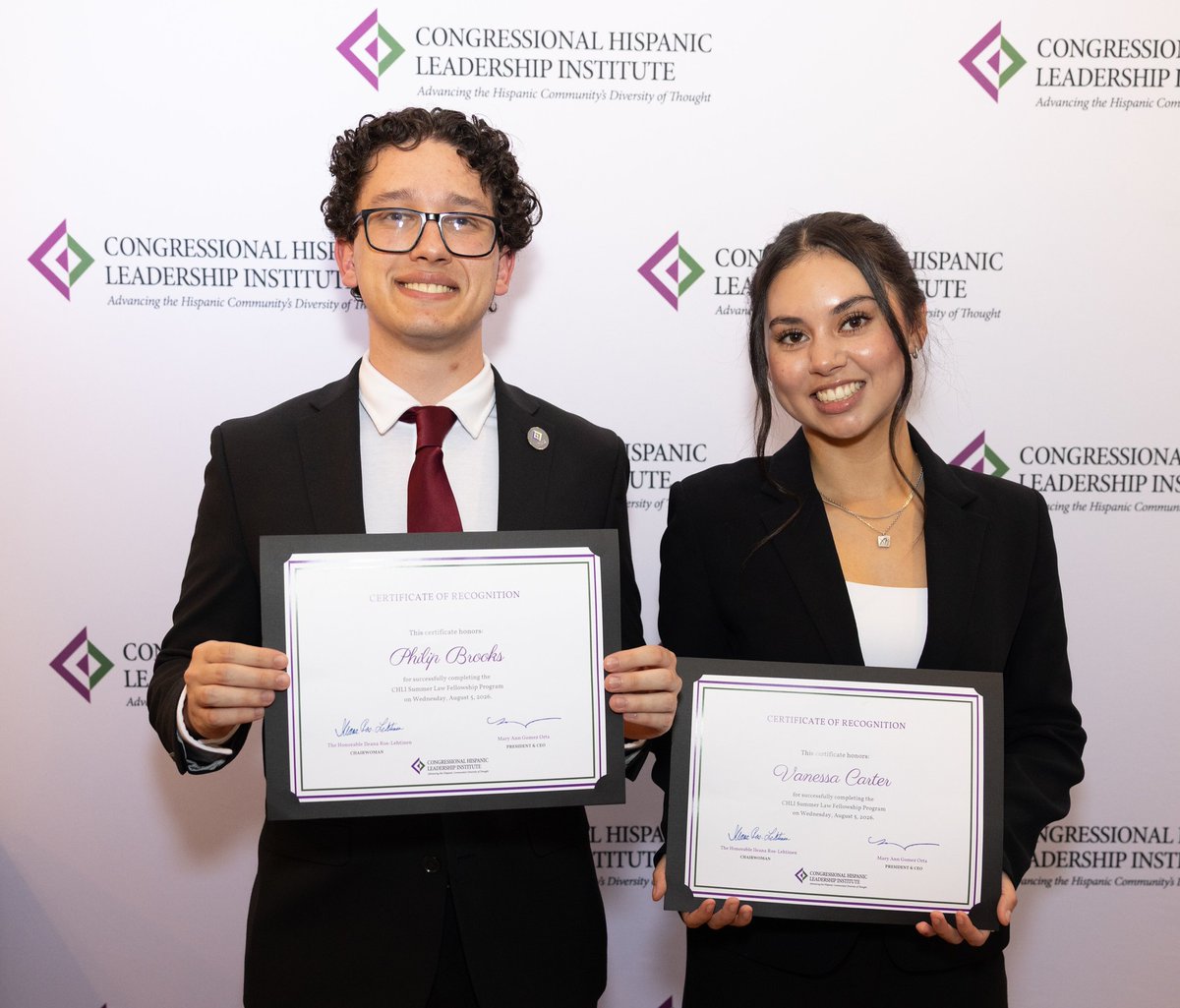 TheCHLI's tweet photo. Congratulations to CHLI's Summer 2026 Law Fellows on completing an incredible summer of growth and leadership! Over the past two months, the Law Fellows gained hands-on legal experience within legal and advocacy environments.  

During the graduation reception, CHLI also recognized Communications Fellow Adriana Serrano Matsumoto and Administrative Intern Sofia Reyes for their contributions and welcomed the graduating fellows into the CHLI Alumni Association. 

Join us in celebrating our Summer 2026 Law Fellows: 

Philip Brooks — CHLI Law Placement: Recording Industry Association of America (@RIAA) 

Vanessa Carter — CHLI Law Placement: TSG Advocates 

We also extend our congratulations to our graduating CHLI Fellow and Intern: 

Adriana Serrano Matsumoto — CHLI Communications Fellow 

Sofia Reyes — CHLI Administrative Intern 

A special thank you to @TSGAdvocatesDC for hosting our Summer Law Fellowship Graduation Reception and to our sponsor, @CapitalOne, for investing in programs that prepare the next generation of leaders. Your partnership makes opportunities like the CHLI Summer Law Fellowship possible. 

🔗 Click here to read the full event recap and view more photos from the celebration:  https://t.co/LcdK6AN4V9

#CHLI #LawFellowship #FutureLeaders #Leadership #LegalProfession #PublicService
