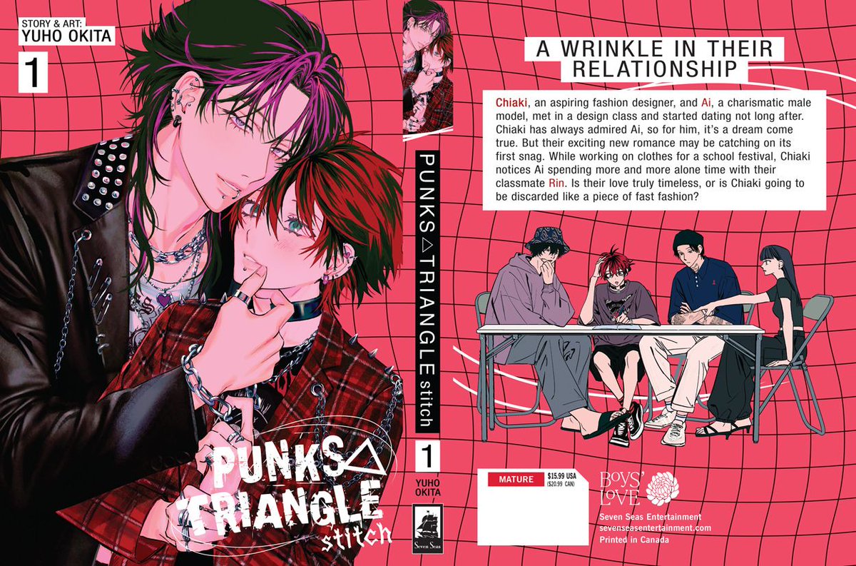 gomanga's tweet photo. PUNKS TRIANGLE STITCH Vol. 1 (For Mature readers)

The sequel series to the hit Boys’ Love / #BL manga PUNKS TRIANGLE! Chiaki is now dating his idol—but is their relationship prepared for its first snag?

Out today in print/digital! See RETAILERS section:
https://t.co/PS4XhAA52l https://t.co/mhfGLhQK6Y
