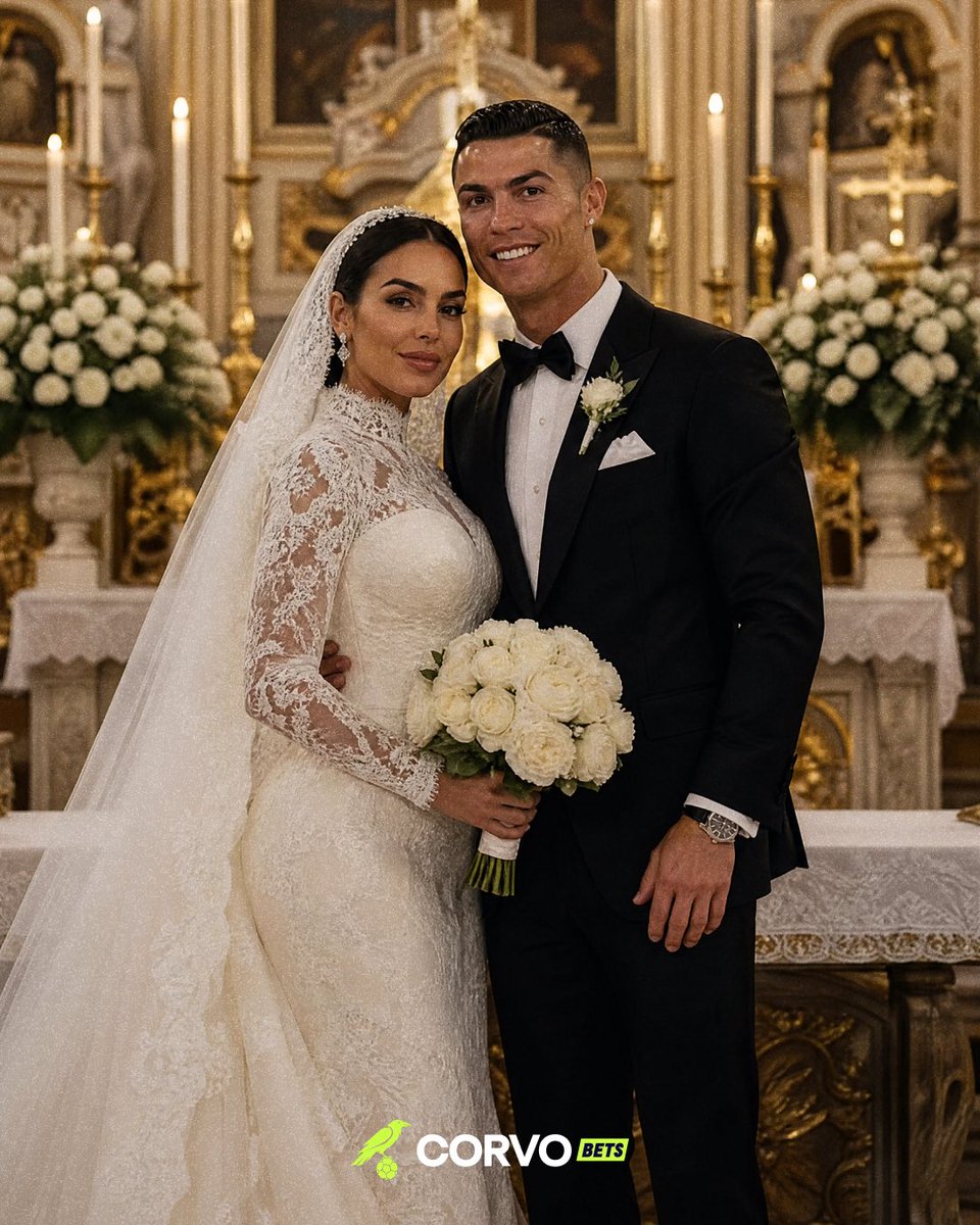 corvo_bets's tweet photo. Ronaldo e Georgina casaram esta terça-feira em Cascais. 💍 https://t.co/xIwsmBDyh0