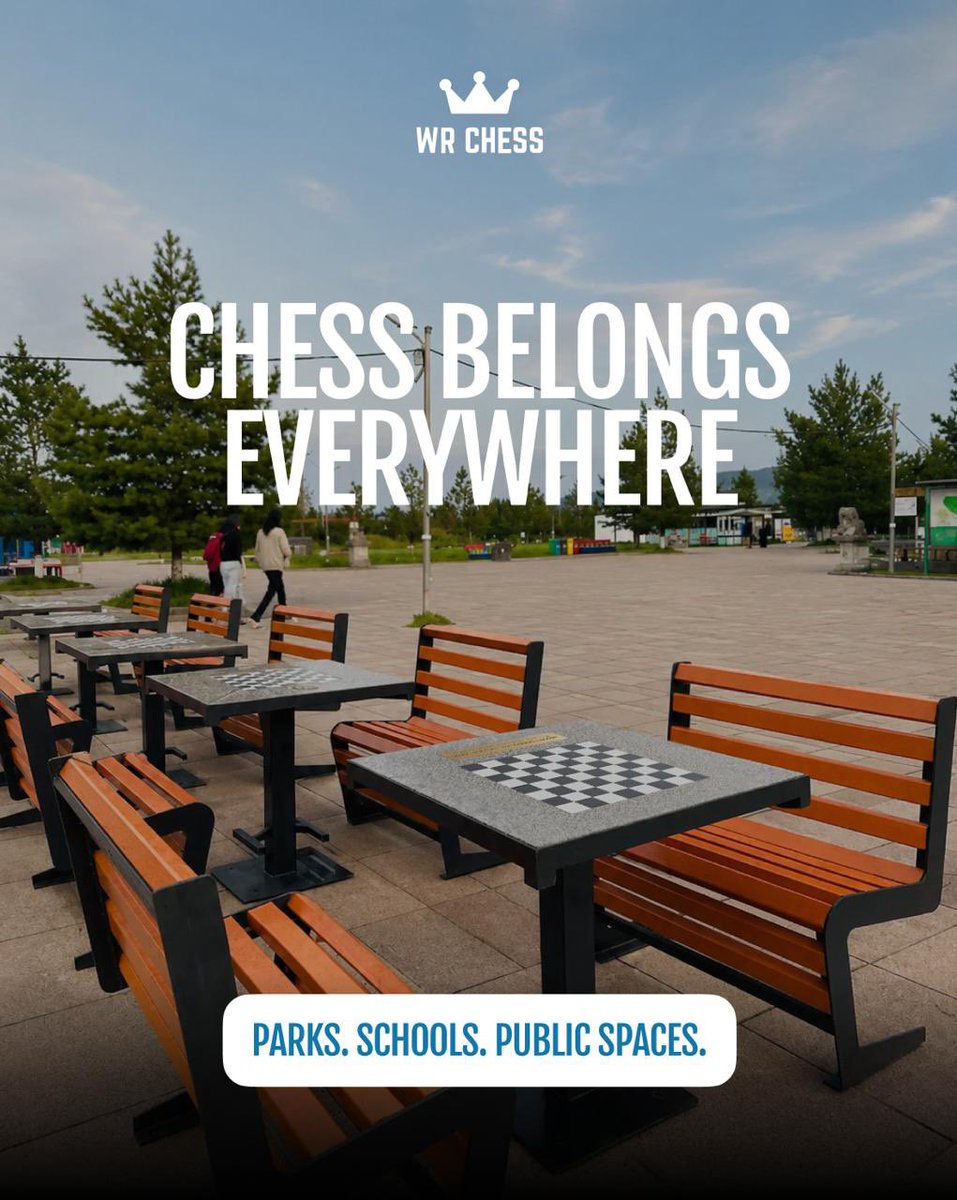 WadimRosenstein's tweet photo. While some are still experimenting with AI to find the right words and the right tone, we decided to try something more traditional: doing the work first and writing the post afterwards.
Chess must become part of our culture and part of everyday life.
Our ambition at #WRChess is to work with governments, cities and federations to build chess parks and public chess spaces around the world. People should walk through a park, see a chessboard and know: I can sit down and play.
This is what we are doing in Mongolia. Recently, WR Chess delivered 10,000 chess sets to Mongolia, and we are now helping to bring chess directly into public spaces.
And Mongolia is only one example. We are already working with partners in many countries on bringing chess parks and public chess spaces to their communities.
We believe this model: chess parks, chess sets, public boards and dedicated spaces in schools and communities can work anywhere in the world.
We are happy to share what we have learned with federations and countries that want to explore similar initiatives and make chess a visible part of everyday life.
But let us do the work first. Then, of course, we will post about it.
P.S. AI can generate a beautiful chess post in seconds. Building chess culture takes a little longer.
We are working on the second one.