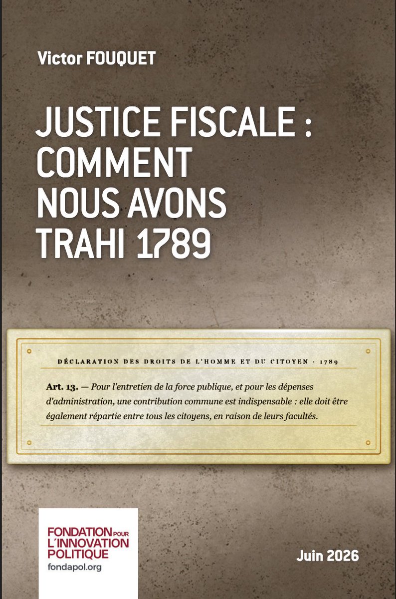 DominiqueReynie's tweet photo. Pour @Fondapol, @FouquetVictor restitue la Déclaration des droits de l’homme et du citoyen de 1789, pour laquelle l’impôt n’est pas un instrument de redistribution mais la contrepartie des services rendus par un État limité à ses fonctions essentielles. Chaque citoyen contribue proportionnellement à ses moyens parce que chacun bénéficie des services fournis par l’État en proportion de sa richesse. L’article 13 de la Déclaration de 1789 dit bien que le principe de l’impôt est la proportionnalité, non la progressivité.
L'étude: https://t.co/saSYIXp3r1