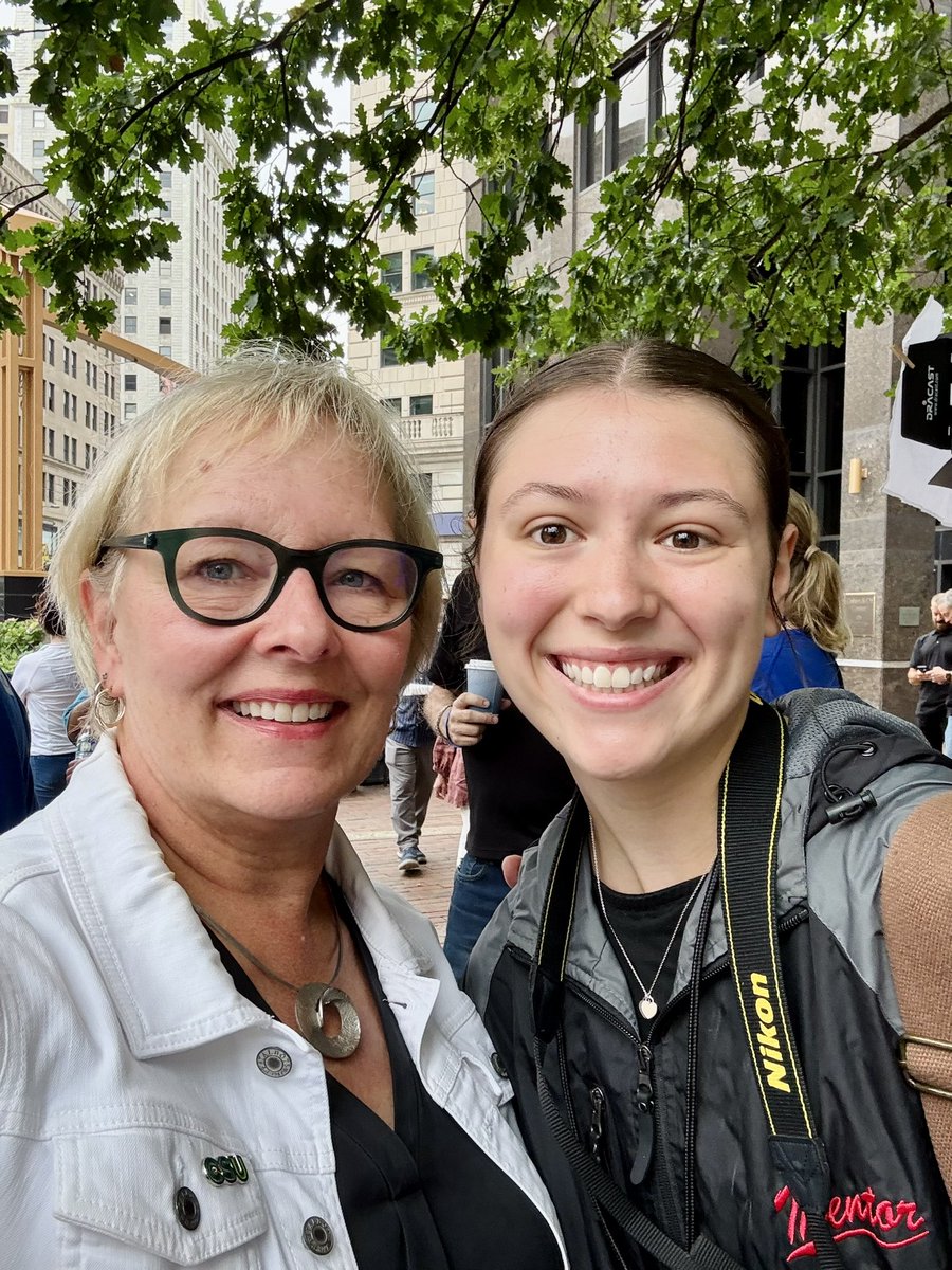 CSU_President's tweet photo. This morning, I caught up with a remarkable @CSULevinCollege alumna, Casey (Couch) Swinarksi โ25. After graduating with her journalism degree, Casey has been an intrepid reporter for @CleveJN and a vocal advocate for @CSUSchoolofCOM. Casey, keep up the great work. #clestate https://t.co/tvoFtvs1sH