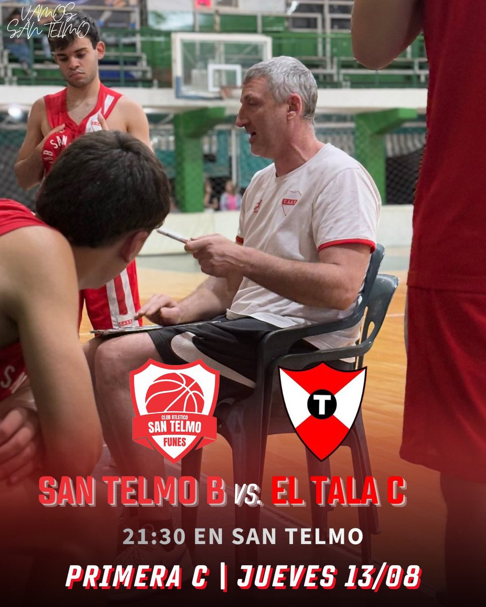 SanTelmoBas's tweet photo. 🔴⚪️ ¡𝑱𝑼𝑬𝑮𝑨 𝑺𝑨𝑵 𝑻𝑬𝑳𝑴𝑶 𝑩!

🆚 El Tala C
🗓️ Jueves 13/08
⏰ 21:30
🏠 San Telmo (Juan Elorza 1464)
🏀 Primera C | Fecha 21

#SanTelmoDeFunes https://t.co/ff6c4XN4g7