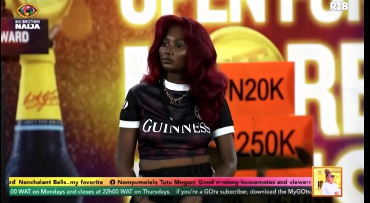 itisgoddessa's tweet photo. Our favorite black Barbie for the Guinness task
The hair and the face 🔥🔥🔥

VOTE FOR GODDESSA 
#GoddessaOkechukwu
#BBNaija https://t.co/Bp8Lxq33uK
