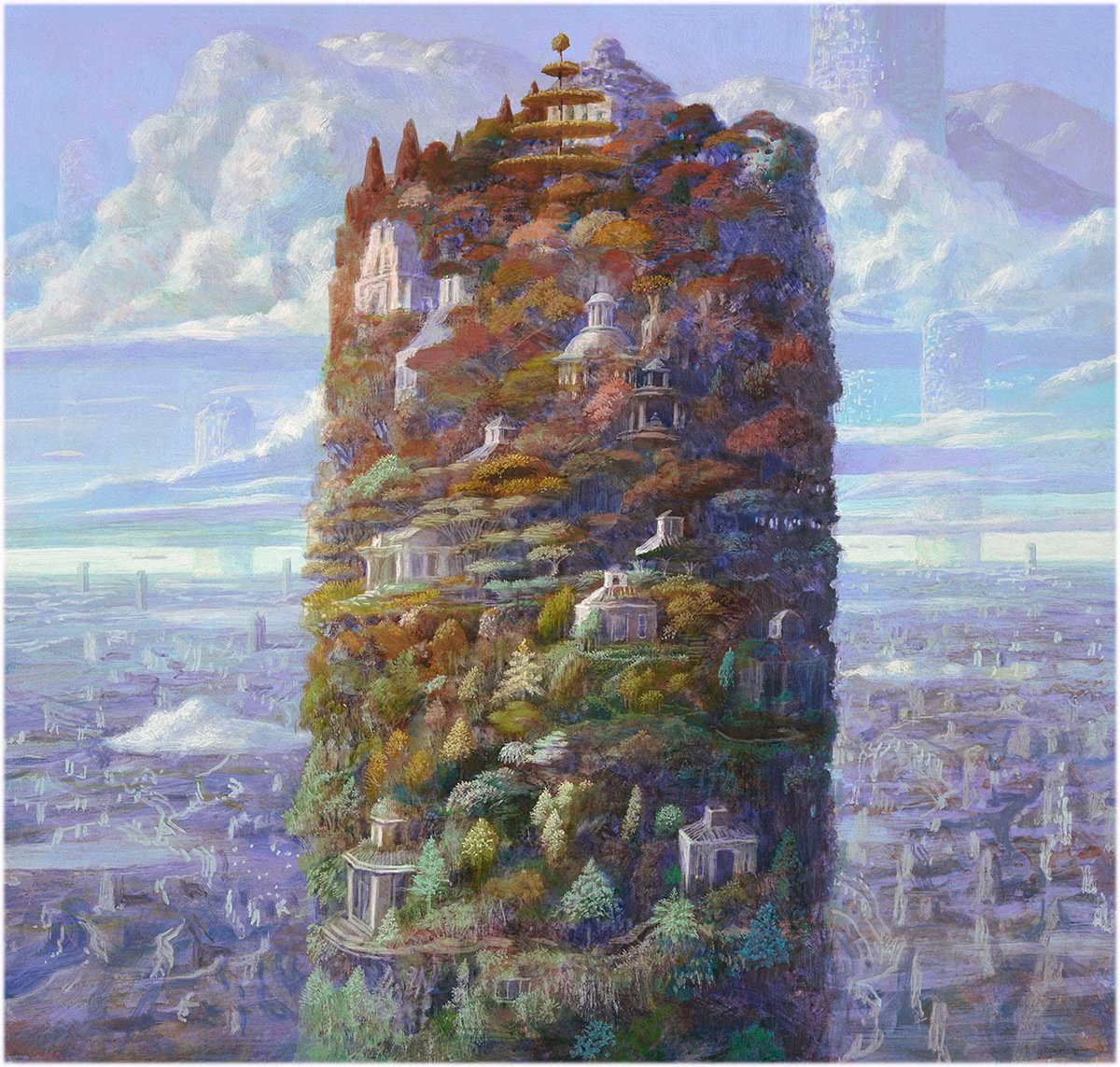 artstitle's tweet photo. 井上 直久
（Inoue Naohisa、1948-）
『塔の森』
（Forest -Tower） https://t.co/sMSyC4J3B4