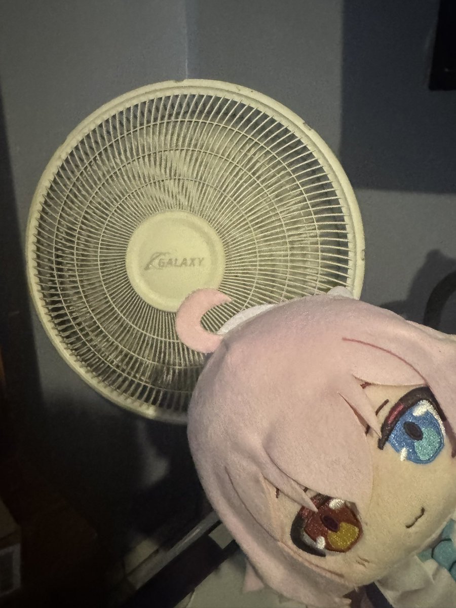 BakaDollmaker's tweet photo. This (probably 2) decade old fan is working overtime.

Truly an old reliable in times of miserable heat. https://t.co/H2F2EP3qIn