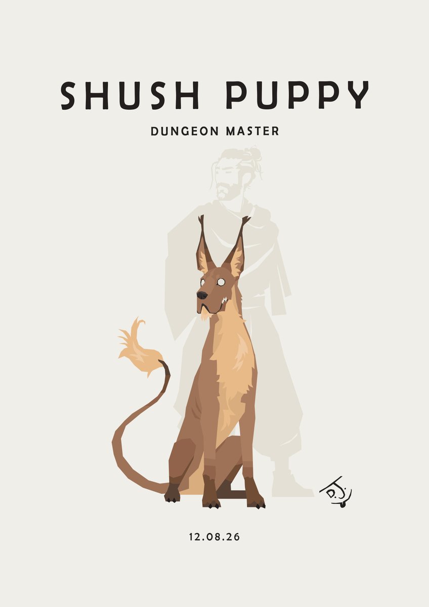 Sketchgoblin's tweet photo. The famed talking blink dog “Shush Puppy” was the party’s employer (played by the DM) and the enigmatic owner of Enigmas Ltd., a private investigation firm in Candlekeep. https://t.co/oa2db2H67A
