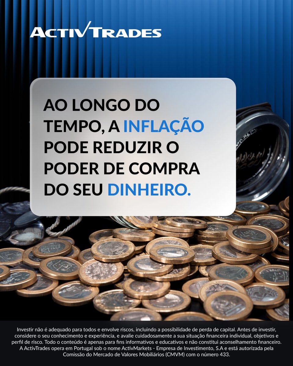 Activtrades_pt's tweet photo. Não investir também tem um custo. 📉 Com o tempo, a inflação reduz o poder de compra. Na ActivTrades, acreditamos que aprender vem antes de investir.

💬 Qual é o maior desafio para começar a investir?

#ActivTrades #Investimento https://t.co/kTajESKHMd