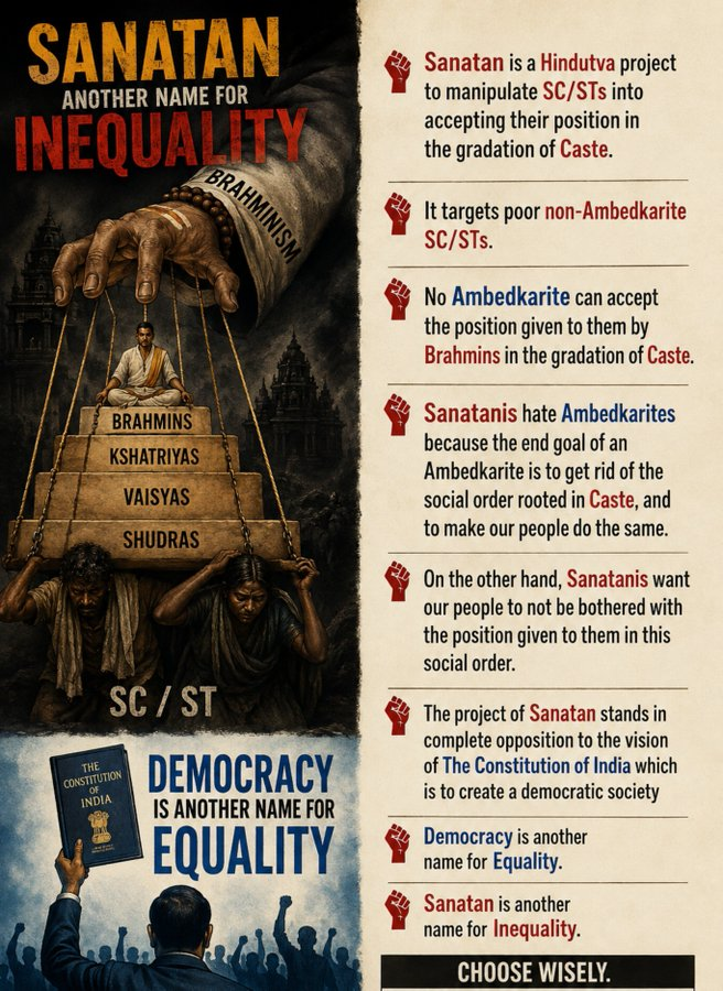 AmbedkarCircle_'s tweet photo. Sanatan .... Another Name for Inequality https://t.co/OdS7Z6MdSF