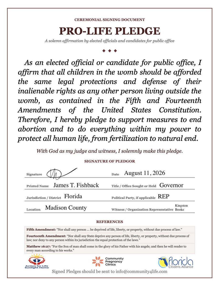 j_fishback's tweet photo. Proud to sign the Pro-Life pledge

"Before I formed you in the womb I knew you"

Jeremiah 1:5 https://t.co/iiu5h6Gdgl