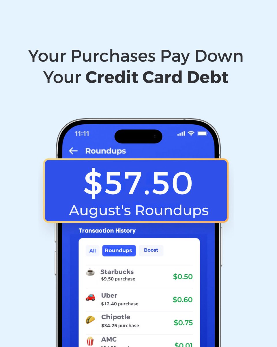 changedapps's tweet photo. Total U.S. credit card debt just topped $1.28 trillion. The average balance: $6,595. The average rate: 21%+. 

All of it! 

That's less than one Chipotle order a month to stop losing hundreds a year to interest.

#ChangedApp #CreditCardDebt #DebtFree https://t.co/vdab9Vpx3K