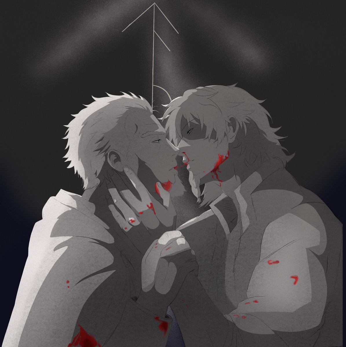 subject_8's tweet photo. Day 2: Blood Oath
#AskebjornWeek2026 
Them with their cute binding rune> https://t.co/IMi46h1RUI