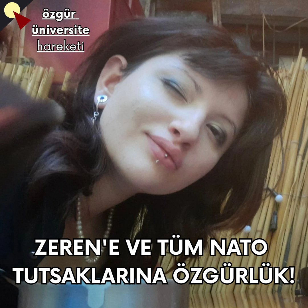 ankaraozguruni3's tweet photo. Zeren NATO'ya Hayır dediği için 50 gündür haksız yere tutuklu durumda. Baskılar, tutuklamalar bizleri yıldıramaz. Tüm devrimci tutsaklara ve Zeren'e özgürlük! https://t.co/pQfE8pLOnQ