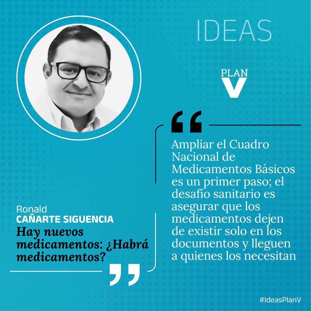revistaPlanV's tweet photo. #IdeasPlanV | Hay nuevos medicamentos: ¿Habrá medicamentos?
La nueva columna de #opinión de Ronald Cañarte. https://t.co/u6HEhaEtDo https://t.co/EhcGahXqLD