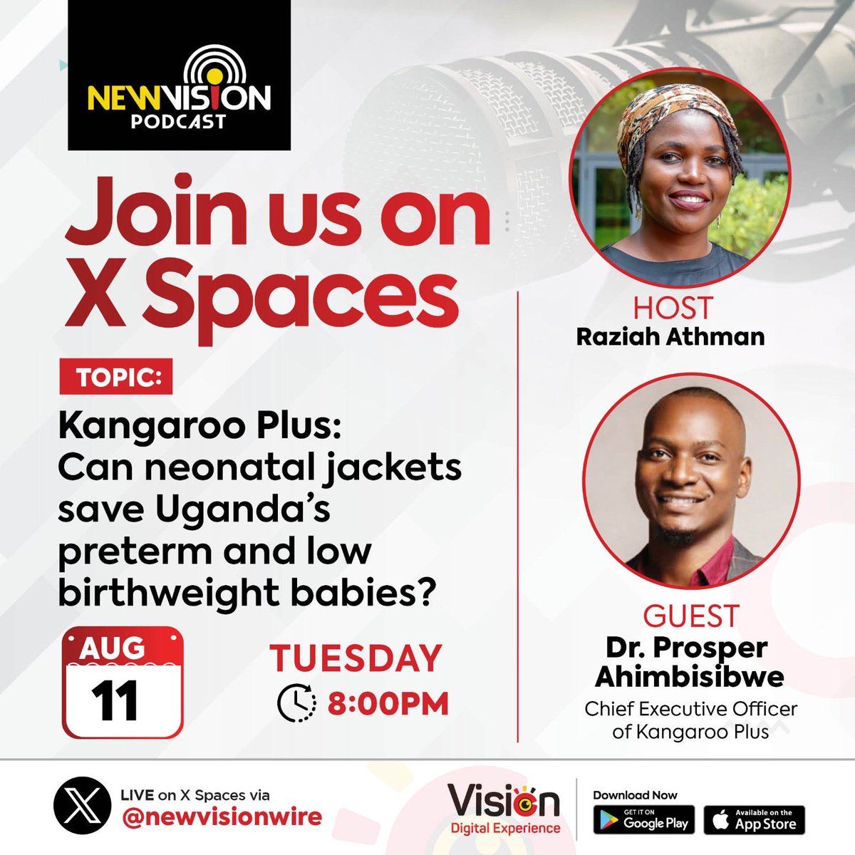 DrAhimbisibweP's tweet photo. Join us this evening for a podcast on neonatal care and innovations in Uganda. 

As the Co-founder and CEO of @kangarooplus_, I will be diving into our work in bringing down the high neonatal mortality in Uganda using @kangarooplus_ 

#SDG3 https://t.co/HHShdAHELH