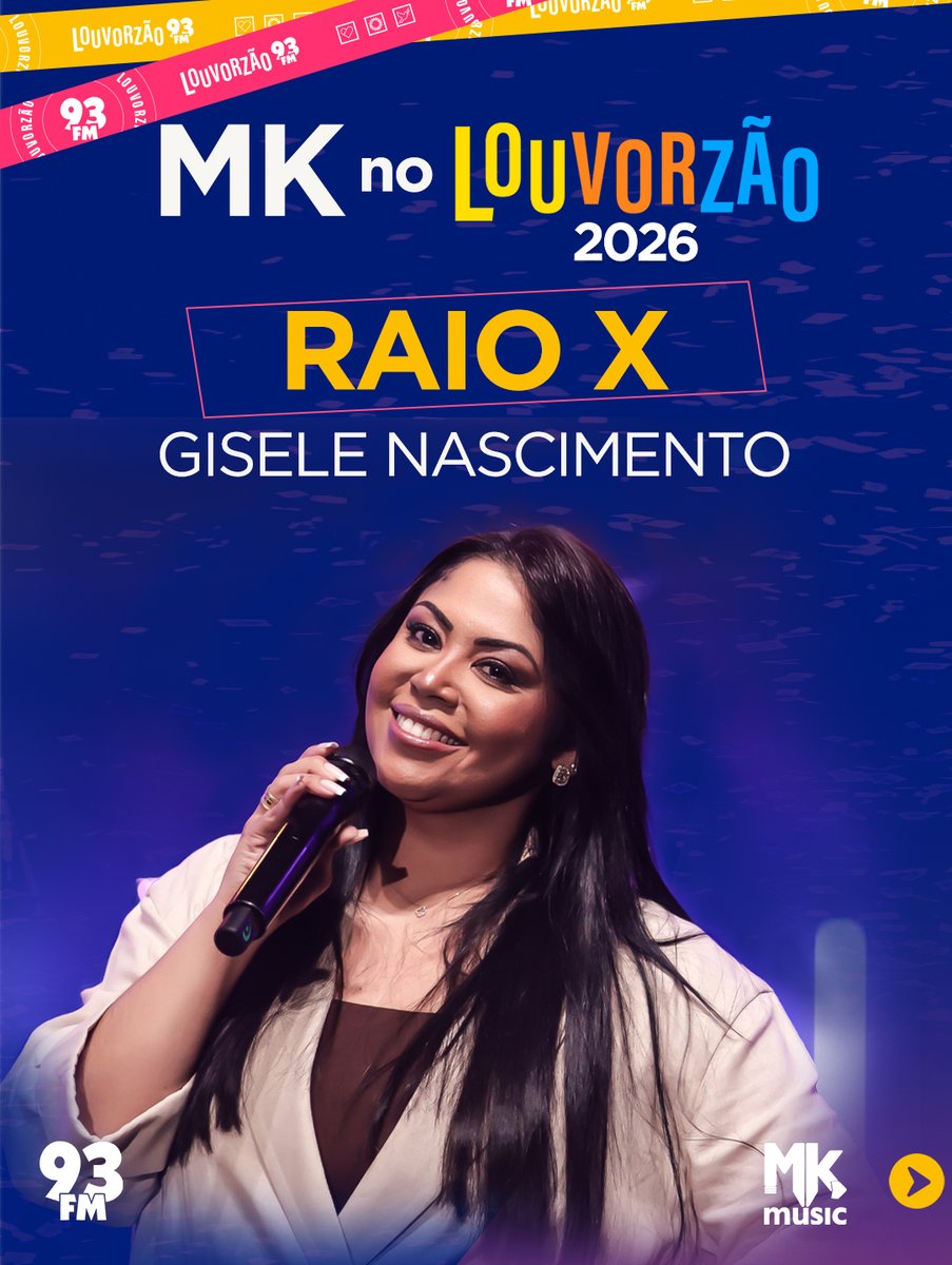 MKMusicBrasil's tweet photo. #RaioX #Esquenta #Louvorzão2026 ⁣
⁣
Sim, teremos Gisele Nascimento no Louvorzão 2026, neste sábado (15/08), na Quinta da Boa Vista (RJ). 🤩 ⁣
⁣
Confira as músicas na playlist GISELE NASCIMENTO - AS MELHORES, nas plataformas digitais. 🔥🚀⁣
https://t.co/NLYSIZQL7c https://t.co/GqaGCyPPkC