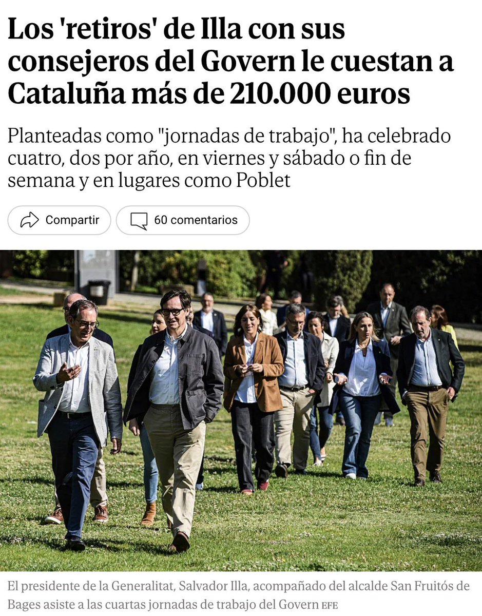 aleixclario's tweet photo. El govern PSC s’ha gastat 210.000€ per fer 4 reunions fora del Palau de la Generalitat. Això sí que és administrar bé els diners dels ciutadans 👇 https://t.co/eqTgSk7QF7