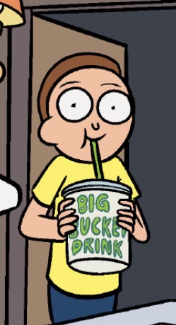 _jewag's tweet photo. morty and his giant ass drinks https://t.co/Oh3bWLo1nO