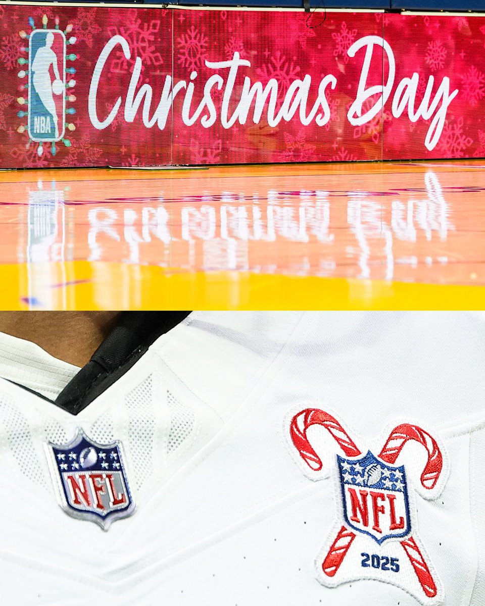 FOS's tweet photo. The Christmas Day 2026 sports lineup:

🏀 12 PM: Spurs at Knicks
🏈 1 PM: Packers at Bears
🏀 2:30 PM: Heat at Celtics
🏈 4:30 PM: Bills at Broncos
🏀 5 PM: Sixers at Lakers
🏀 8 PM: Thunder at Timberwolves
🏈 8:15 PM: Rams at Seahawks
🏀 10:30 PM: Nuggets at Warriors https://t.co/tGpRnaHiuO