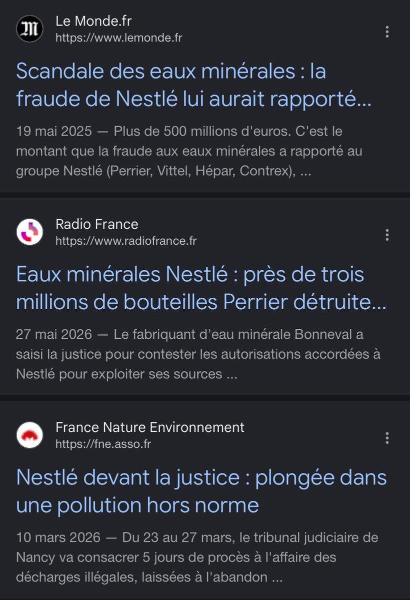 Bretooc's tweet photo. @AttalPresident_ @GabrielAttal @afpfr Cocasse quand on sait que ces 💩 maconnardes n’ont pas été foutues de faire respecter les normes des "eaux de sources" par Nestlé alors qu’ils étaient informés jusqu’au plus haut niveau de l’Etat…

La macronie c’est la chienlit ! 🤮 https://t.co/2TaICbMJ23