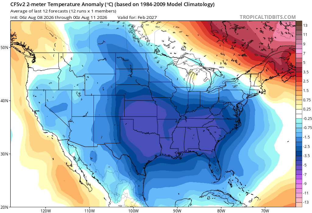 SCweather_wx's tweet photo. CFS says we make February great again. 

Posting this for hype &amp; clicks. https://t.co/1tlrlDnOuf