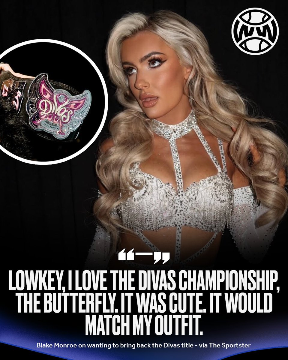 WrestlingWCC's tweet photo. Blake Monroe wants to bring back the Divas title at the first chance she gets 🦋 https://t.co/ezlHK9L773