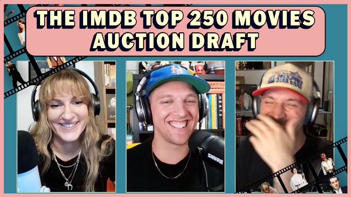 draftmoviepod's tweet photo. 👀 The IMDB Top 250 Movies Auction Draft! 

🔘 Marta McFly &amp; @dtjcinema are BACK!
🔘 Is Letterboxd or IMDB Better?
🔘 The First Time Guests Have Ever Been Happy On The Pod?!?

APPLE: https://t.co/Mwboc8QP7e
SPOTIFY: https://t.co/p6SlXuOHQJ
YOUTUBE: https://t.co/b7aBlyj9J2 https://t.co/h0UIYK7CbQ