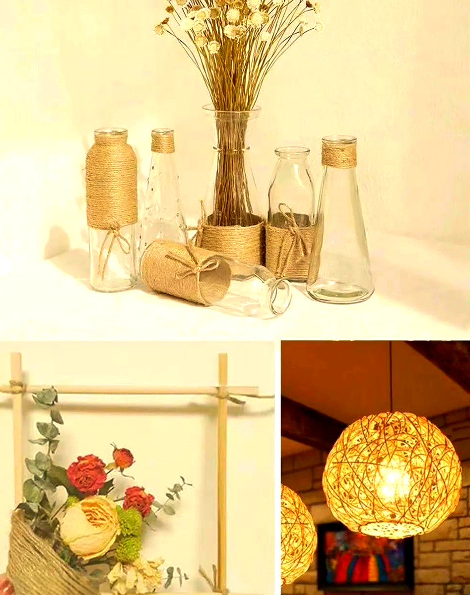amosz29's tweet photo. [Turn an old glass jar into a stunning candle holder with just a little twine and glue! Perfect cozy decor for fall vibes ]， https://t.co/BY7C89srTK