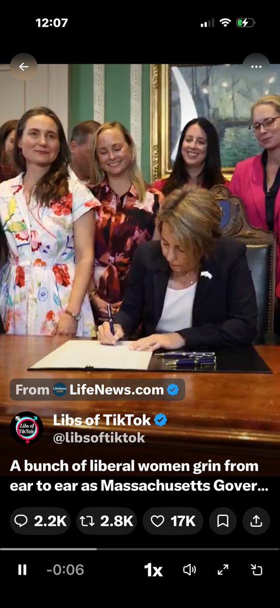 clerpatriot's tweet photo. Please tell me you caught this…..

You’ve all seen the viral video of Massachusetts Gov. Maura Healey signing the bill that allows abortion up to birth right? 

But did you notice this one specific woman’s reaction?
She’s laughing, clapping, and beaming like she just won the lottery.

Not somber or conflicted….not even quiet.

You cannot convince me that this isn’t demonic.

A room full of grown women treating the removal of any limit on ending a fully formed, viable baby’s life like a party.

Watch it again. Focus on her face.

This is what they celebrate now.