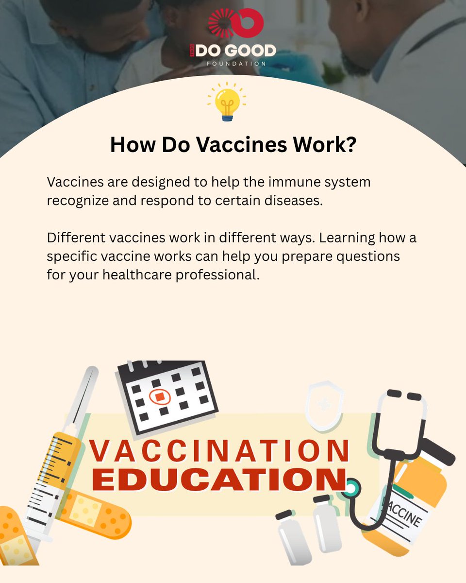 TheSoulofSanta's tweet photo. 💡 Vaccines are designed to help the immune system recognize and respond to certain diseases.

Recommendations may vary based on individual health needs. Ask questions and speak with a trusted healthcare professional who knows your health history.

#HealthEducation #DoGood365 https://t.co/9YmoqEcKAr