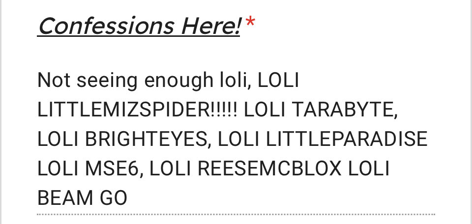 pr0bloxians's tweet photo. || #101st confession by… Alive! ||

LOLIMIZSPIDER!!! LOLIPARADISE!!! -🍓 https://t.co/166NzGOA5m