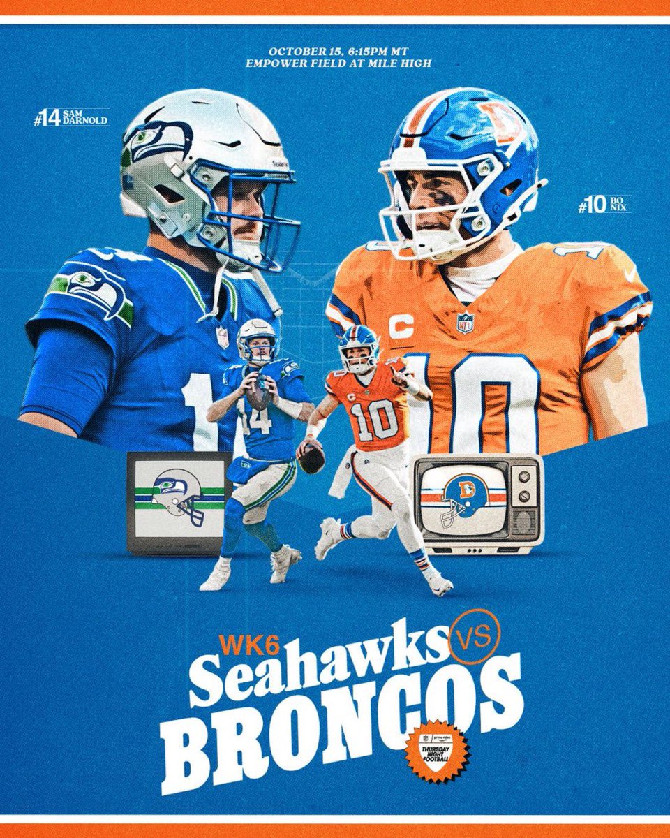 fashion_nfl's tweet photo. Seahawks-Broncos.  Week 6.

THROWBACK THURSDAY NIGHT FOOTBALL ON PRIME VIDEO IS BACK.

What a time to be alive.  Alts on Amazon forever. https://t.co/Cf6wEhL89v