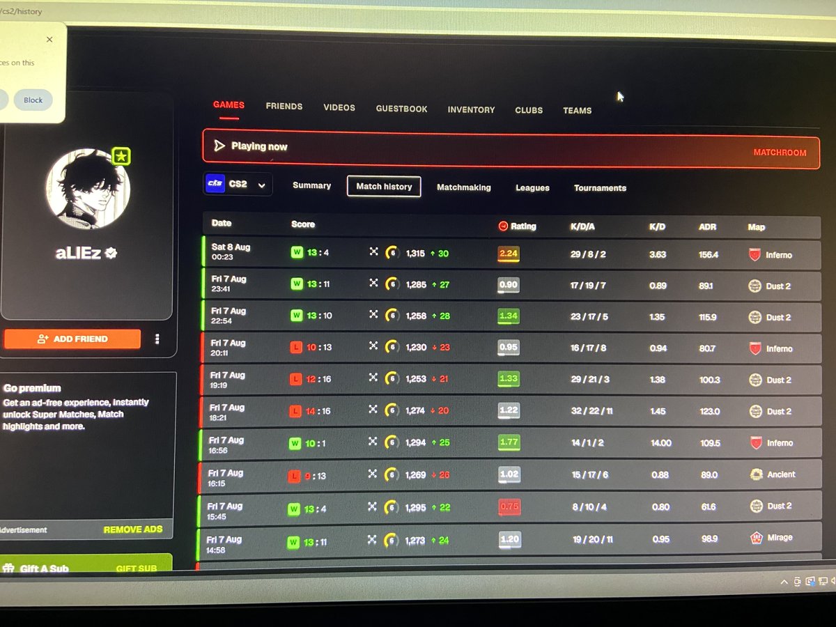 Rinorq04's tweet photo. @FACEIT_Darwin @Stfnsppdpls @FACEIT @FACEIT_Darwin Please can you check him because he is playing like a lvl 10 with 3k elo , he is even smurfing or cheating https://t.co/3tGDlRnaef