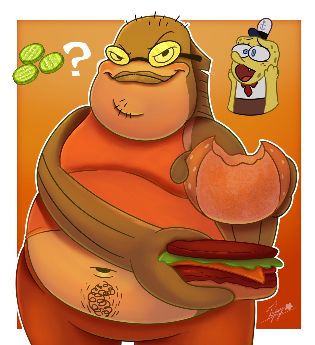 Topsylance's tweet photo. Drew @BigPenny_ husband
#spongebobsquarepants #fanart https://t.co/t2w1oErxUM