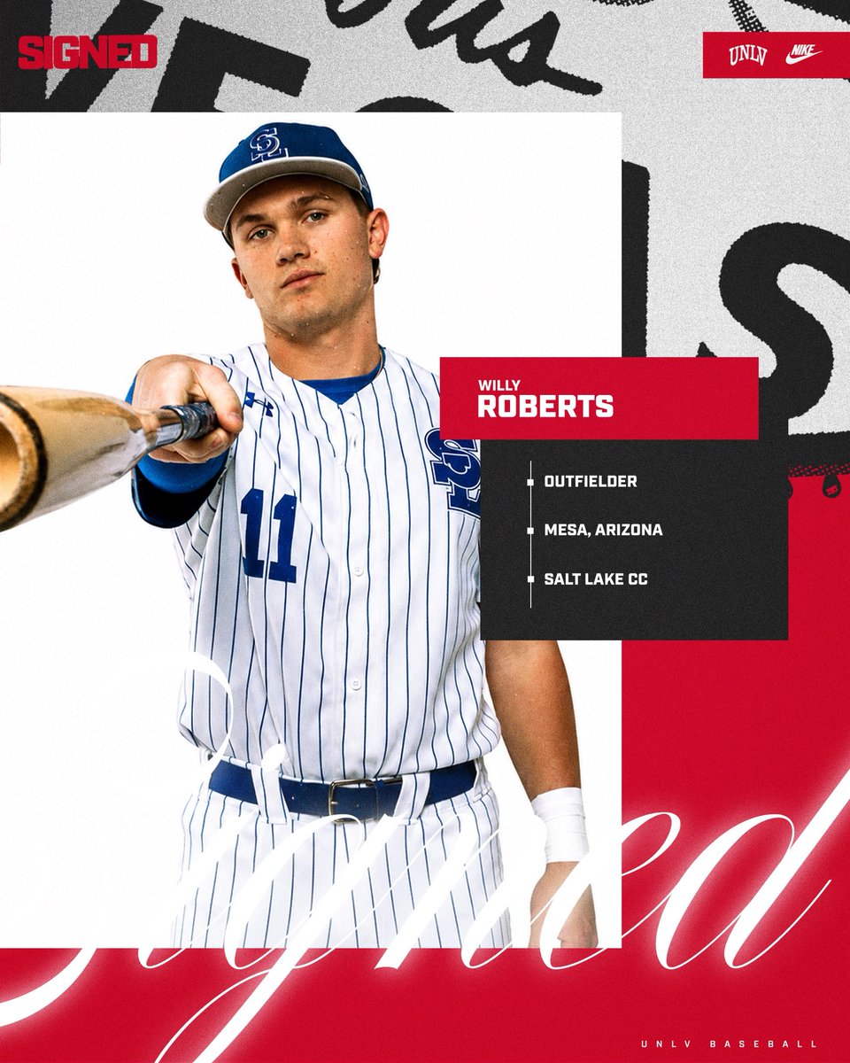 unlvbaseball's tweet photo. 𝗟𝗢𝗖𝗞𝗘𝗗 𝗜𝗡 🔐

Welcome to the Rebel family, Willy! https://t.co/HQ7sZDDn2I