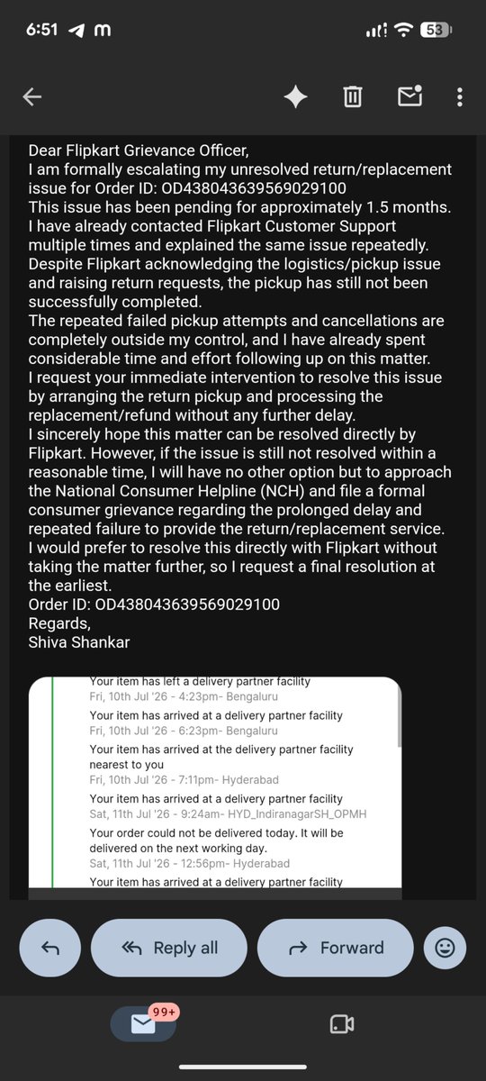 shivathedhfm's tweet photo. @flipkartsupport @Flipkart  what type of scam it is why wasting customers times it's so frustrating  even after raising complaint to grievance officer problem not resolved who tolerates a product return for 1 month if it is @amazonIN they simply refund money to compensate custome https://t.co/uJUDeDHrMA