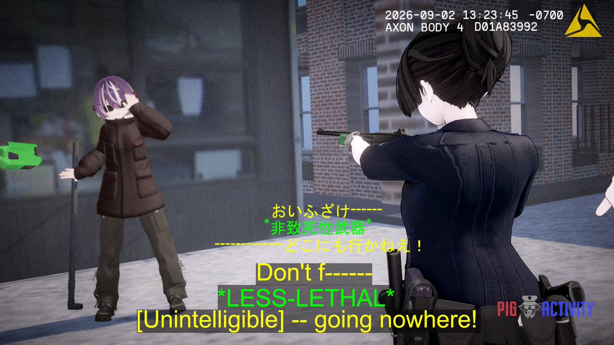 VOG_N00's tweet photo. Senior Lead O/fficer's b/odycam
(シニア・リード・オフィサーのボ/ディカメラ映像) https://t.co/uSK8iRqIIs