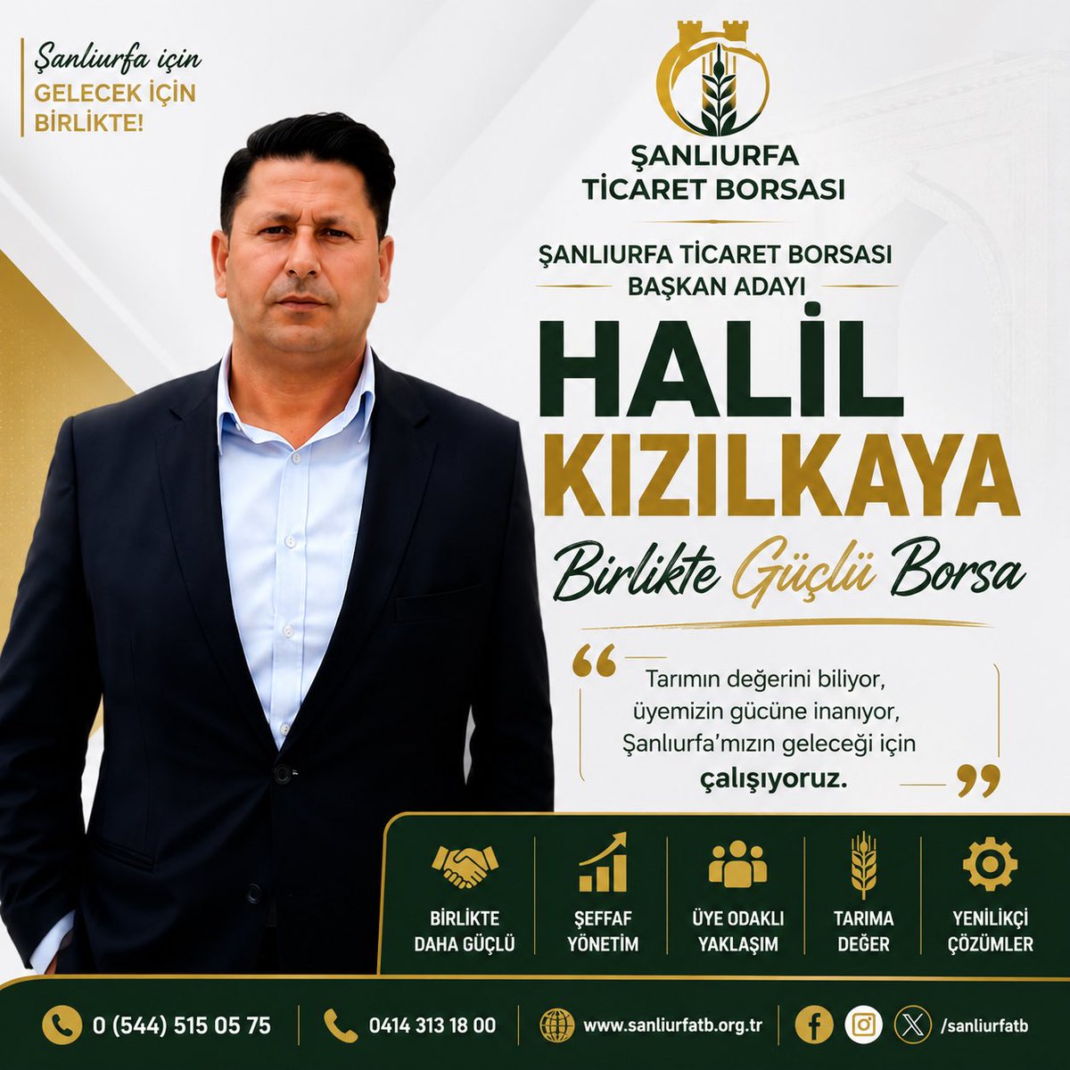 abdulazzguvenc's tweet photo. Kıymetli akrabam Halil Kızılkaya’nın Şanlıurfa Ticaret Borsası Başkanlığı adaylığını gönülden destekliyorum. 
Tecrübesi, çalışkanlığı ve Şanlıurfa tarımına ve ticaretine olan inancıyla güzel işler başaracağına yürekten inanıyorum.
Çıktığı bu yolda Rabbim yar ve yardımcısı olsun. https://t.co/cebWI0knxM