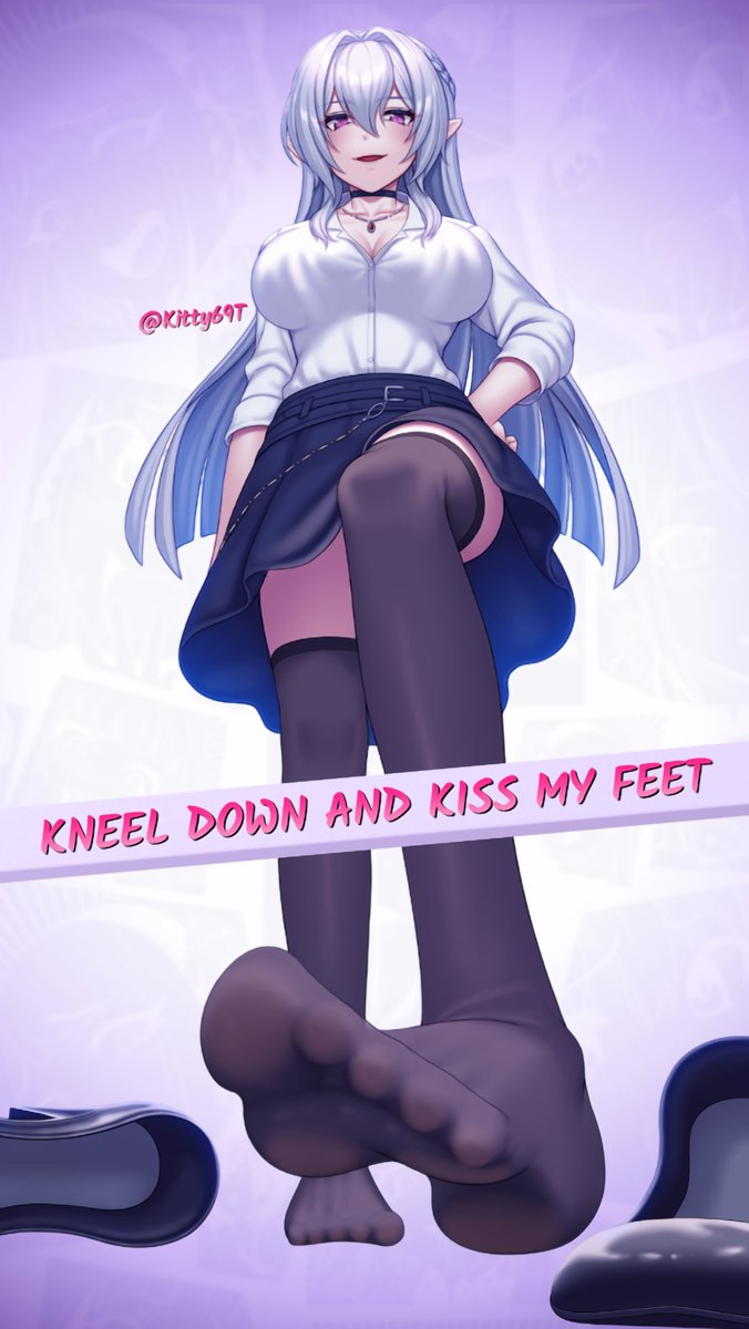 Kitty69T's tweet photo. Kneel down and kiss my feet 🤭