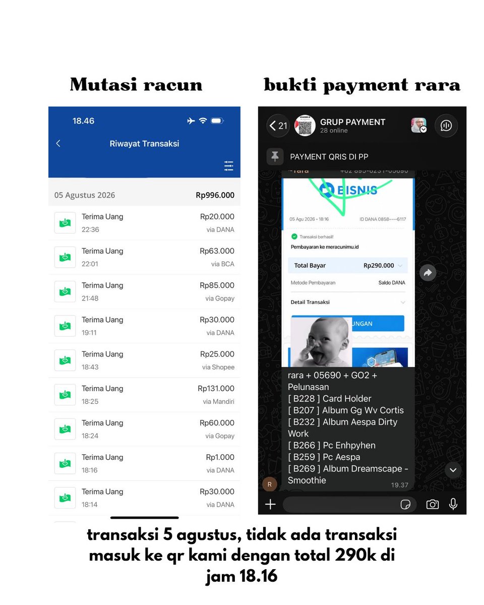 Meracunimu_id's tweet photo. ‼️BUKTI PEMALSUAN TRANSAKSI‼️ https://t.co/Gn8nyVX7Nm