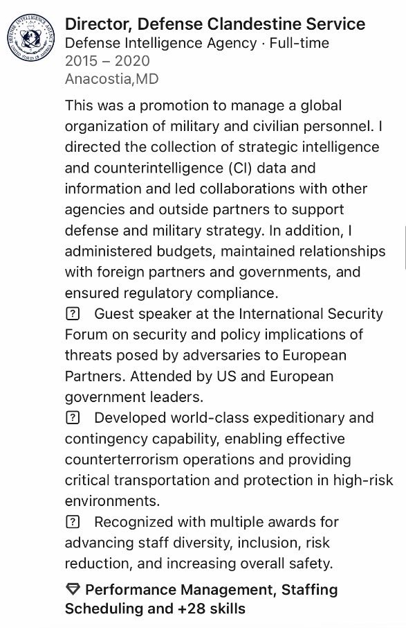 LauraLoomer's tweet photo. EXCLUSIVE:

🚨 DEI Still Thriving at the Department of War Despite President Trump’s Executive Order Banning DEI🚨

Despite the claim that “DEI is dead at the Department of War,” it is 100% alive and well. @DeptofWar 

The Defense Intelligence Agency (DIA) @DefenseIntel just hired Martin Kindl as its new Deputy Director for Global Integration (DDGI).

Kindl is a Joe Biden donor. 

See screenshots below 👇🏻 

Scott Coltson, the DIA’s Deputy Director for Operations, has three separate references to his work advancing DEI on his LinkedIn page. 

That means three of the senior most leaders at DIA (including Kirstin L. Schlereth, the Acting Chief of Staff, whom I have already exposed) are Biden donor and or DEI loving Democrats. @SecWar

The DIA has 17,000 employees! Why is the White House letting Democrats control such a large Agency? Why do Republicans vote in elections if we don’t use power when we have it to put our people inside these agencies and departments?

No wonder why President Trump @POTUS isn’t getting reliable Iran intelligence during the war. His Agency that is dedicated to military intelligence is run by DEEP STATE Biden holdovers. 

VETTING MATTERS!

CC: @SecWar @PeteHegseth @SeanParnellASW 

RECEIPTS ⬇️