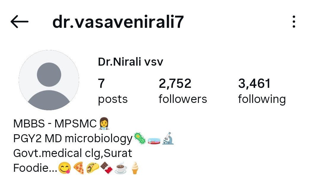 MPYadav_'s tweet photo. Instagram account of Nirali. She has removed her profile picture. https://t.co/b8NvLOBLYr