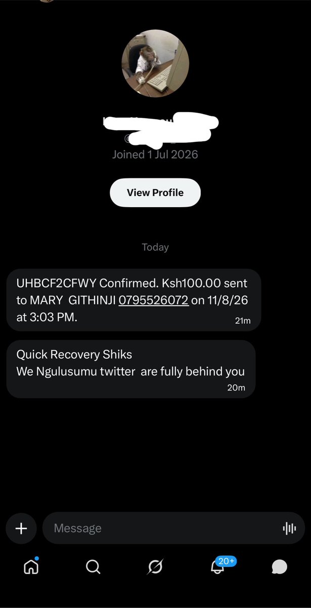 _marywanjiku's tweet photo. I don’t know about ngulusumu twitter but this has me smiling on my phone ❤️

Your Kes 20, Kes 30, Kes 100 will save my life and I shall live to tell a story of  a heart and kidney warrior 🥺

#SaveMaryWanjiku https://t.co/LlFSxRT6T6