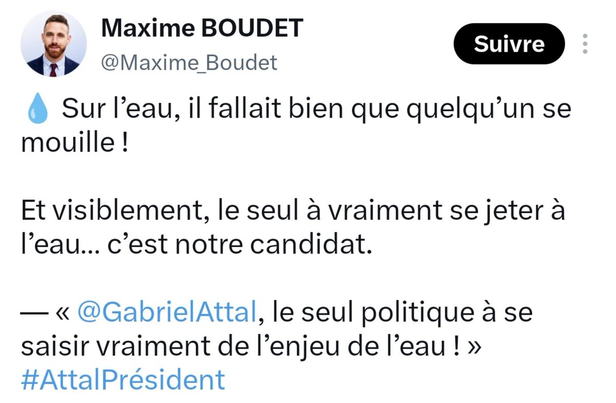 L_Wcrdt's tweet photo. Mélenchon a fait de la question de l'eau une priorité de son programme depuis 2017.

Donc non, Attal n'est pas le seul.

De plus, qu'a-t-il mis en oeuvre depuis que son parti est au pouvoir, c'est-à-dire bientôt 10 ans ? https://t.co/cUqinLPtBx