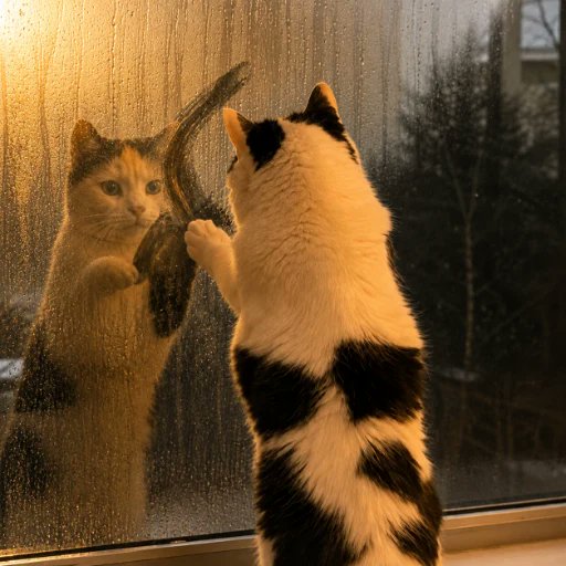 aiwuwtz's tweet photo. Video of Pawblo Picasso is going VIRAL, racking up over 2 MILLION views in just a few hours.

He discovers he can “paint” on windows using his paws — then stares at his own masterpiece in complete awe.

The internet may have just discovered its next great artist.

https://t.co/gZbsAEDDvJ