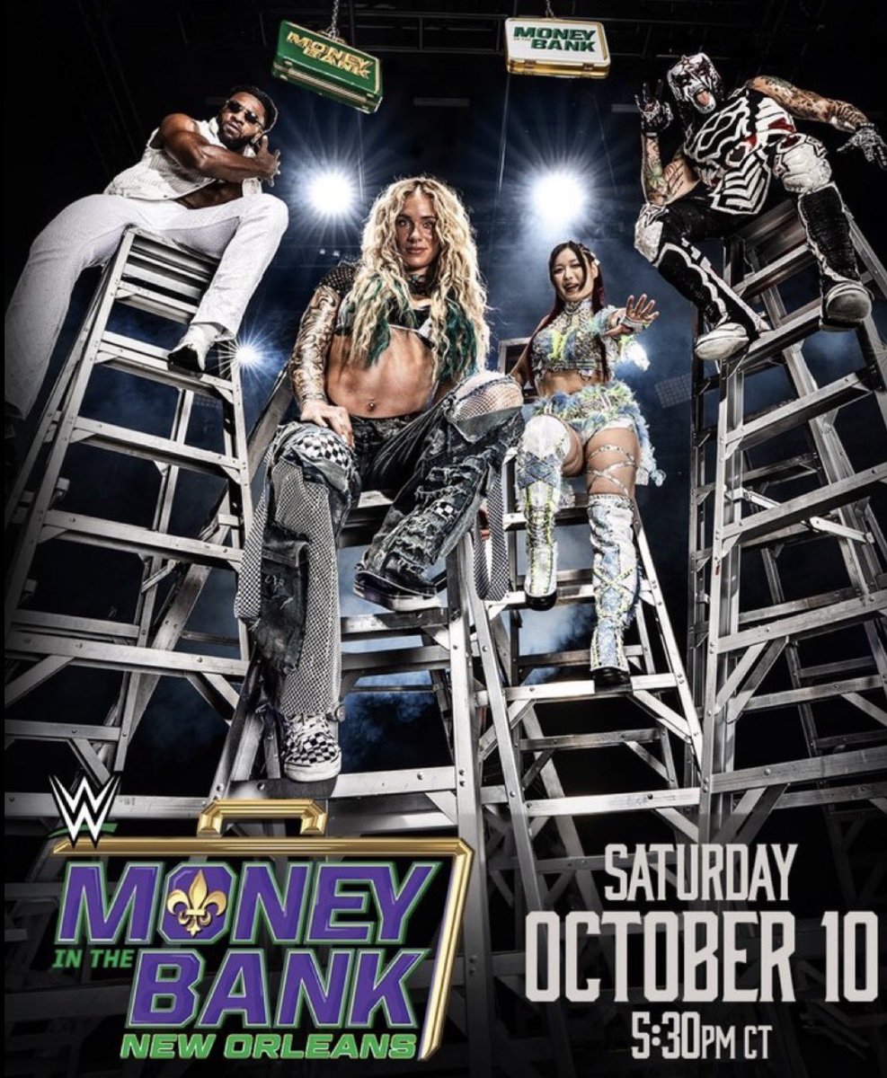 FadeAwayMedia's tweet photo. Money In The Bank 2026 early projected match card. 

- La Knight Vs Roman Reigns (World Heavyweight Championship) 

- Kevin Owens Vs CM Punk rematch (WWE Championship) 

- Cody Rhodes Vs Randy Orton 

- Men’s Ladder match: Je’Von Evans, Sami Zayn, Trick Williams, Bron Breakker, Dominik Mysterio, Finn Balor

- Women’s Ladder match: Iyo Sky, Sol Ruca, Blake Monroe, Jacy Jayne, Charlotte Flair, Jade Cargill.