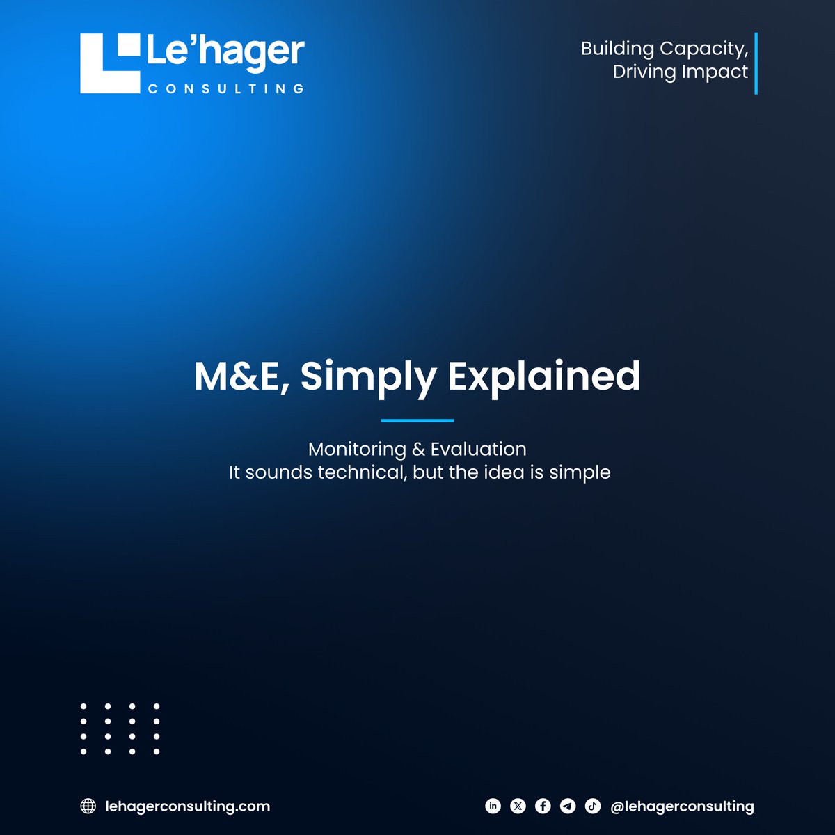 LehagerConsult's tweet photo. You completed the activities.
You submitted the report.

 good projects don’t just do.
They measure, learn, and improve.

👉 Swipe through for the basics.

#MonitoringAndEvaluation #M&amp;E #NGOs #ImpactMeasurement #DevelopmentSector #LehagerConsulting https://t.co/wph5tDuO2V
