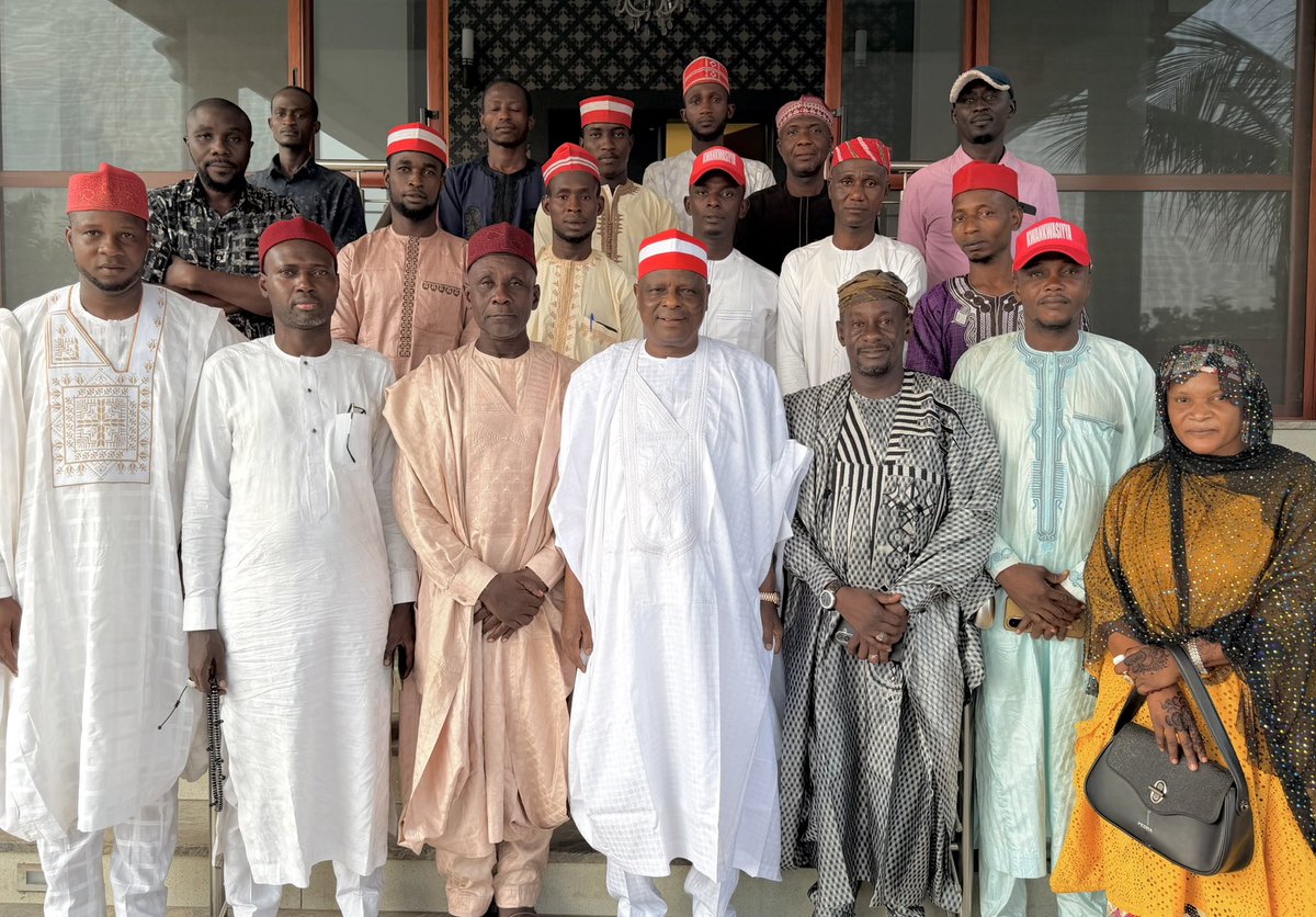 SaifullahiHon's tweet photo. His Excellency, Sen. @KwankwasoRM, PhD, FNSE, the NDC Vice Presidential Candidate, today, Tuesday (11th August, 2026) received the leadership of Kwankwasiyya Sharafa’u, led by Alh. Sharu Gaye Sharifai, at his residence in Maitama, Abuja.

The delegation reiterated its support and presented him with a copy of the Holy Qur’an. His Excellency thanked them for their visit and assured them of continued partnership and cooperation.