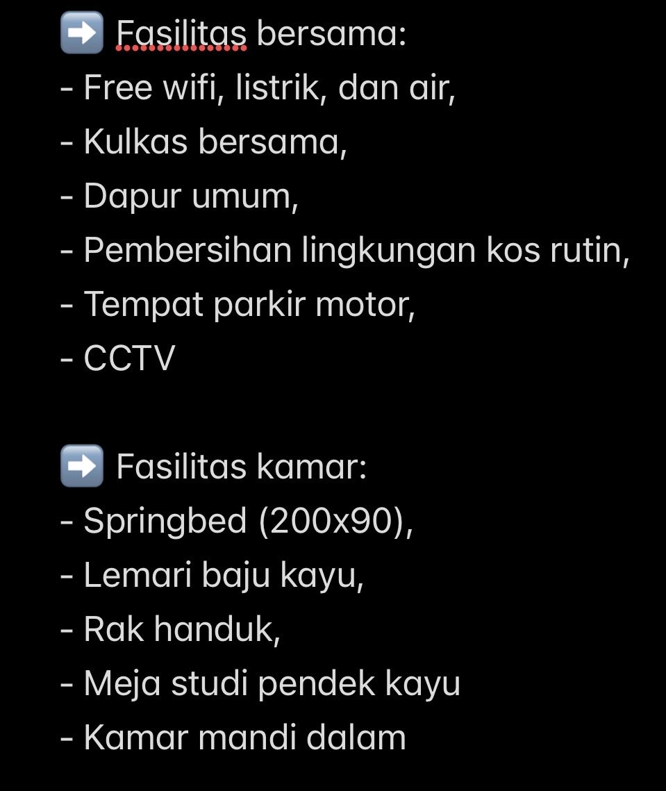 cakeyisweet's tweet photo. @unsfesss Kalau tambah 100k/bulan gimana nder? Ini aku ada kos yg bisa dicheck, harga perbulannya 600k/bulan. Tapi udh km dalam, habis dicat ulang dan dibetulkan dindingnya. Ngga sampe 5menit kalau ke gersam 

https://t.co/8mTbodrKkT https://t.co/HxsOITJCgy